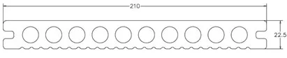 deska kompozytowa ryflowana o profilu komorowym 210x22,5x2800 mm
